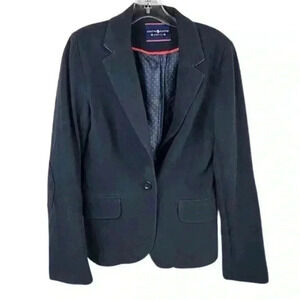 Cache Cache Women's Blazer Size 0, Blue Polka Dot Lining Tailored